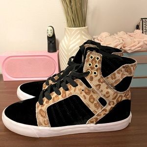 Supra Skytop Leopard Print & Black Velvet